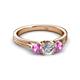 2 - Alyssa Diamond and Pink Sapphire Three Stone Ring 