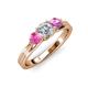 3 - Alyssa Diamond and Pink Sapphire Three Stone Ring 