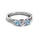 2 - Alyssa Diamond and Aquamarine Three Stone Ring 