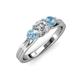 3 - Alyssa Diamond and Aquamarine Three Stone Ring 