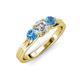 3 - Alyssa Diamond and Blue Topaz Three Stone Ring 