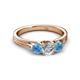 2 - Alyssa Diamond and Blue Topaz Three Stone Ring 