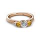 2 - Alyssa Diamond and Citrine Three Stone Ring 