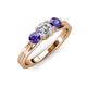3 - Alyssa Diamond and Iolite Three Stone Ring 