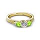 2 - Alyssa Diamond and Peridot Three Stone Ring 