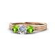 1 - Alyssa Diamond and Peridot Three Stone Ring 