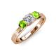 3 - Alyssa Diamond and Peridot Three Stone Ring 