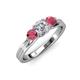 3 - Alyssa Diamond and Rhodolite Garnet Three Stone Ring 