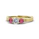 1 - Alyssa Diamond and Rhodolite Garnet Three Stone Ring 
