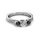2 - Alyssa Black and White Diamond Three Stone Ring 