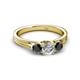 2 - Alyssa Black and White Diamond Three Stone Ring 