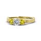 1 - Alyssa Yellow and White Diamond Three Stone Ring 