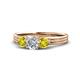 1 - Alyssa Yellow and White Diamond Three Stone Ring 