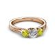 2 - Alyssa Yellow and White Diamond Three Stone Ring 