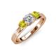 3 - Alyssa Yellow and White Diamond Three Stone Ring 