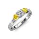 3 - Alyssa Diamond and Yellow Sapphire Three Stone Ring 