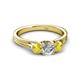 2 - Alyssa Diamond and Yellow Sapphire Three Stone Ring 
