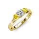 3 - Alyssa Diamond and Yellow Sapphire Three Stone Ring 