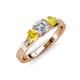3 - Alyssa Diamond and Yellow Sapphire Three Stone Ring 