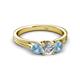 2 - Alyssa Diamond and Aquamarine Three Stone Ring 