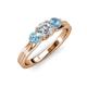 3 - Alyssa Diamond and Aquamarine Three Stone Ring 
