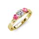 3 - Alyssa Diamond and Pink Tourmaline Three Stone Ring 