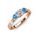 3 - Alyssa Diamond and Blue Topaz Three Stone Ring 