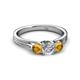 2 - Alyssa Diamond and Citrine Three Stone Ring 