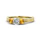 1 - Alyssa Diamond and Citrine Three Stone Ring 