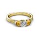 2 - Alyssa Diamond and Citrine Three Stone Ring 