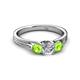 2 - Alyssa Diamond and Peridot Three Stone Ring 