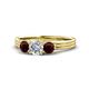 1 - Alyssa Diamond and Red Garnet Three Stone Ring 