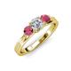 3 - Alyssa Diamond and Rhodolite Garnet Three Stone Ring 
