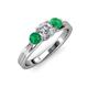 3 - Alyssa Diamond and Emerald Three Stone Ring 