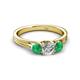2 - Alyssa Diamond and Emerald Three Stone Ring 