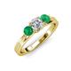 3 - Alyssa Diamond and Emerald Three Stone Ring 