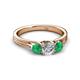 2 - Alyssa Diamond and Emerald Three Stone Ring 