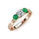 3 - Alyssa Diamond and Emerald Three Stone Ring 