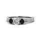 1 - Alyssa Black and White Diamond Three Stone Ring 