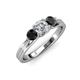 3 - Alyssa Black and White Diamond Three Stone Ring 