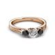 2 - Alyssa Black and White Diamond Three Stone Ring 