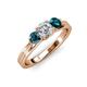3 - Alyssa Blue and White Diamond Three Stone Ring 