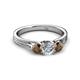 2 - Alyssa Diamond and Smoky Quartz Three Stone Ring 