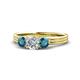 1 - Alyssa Diamond and London Blue Topaz Three Stone Ring 