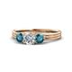 1 - Alyssa Diamond and London Blue Topaz Three Stone Ring 