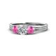 1 - Alyssa Diamond and Pink Sapphire Three Stone Ring 
