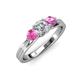 3 - Alyssa Diamond and Pink Sapphire Three Stone Ring 