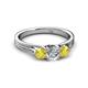 2 - Alyssa Diamond and Yellow Sapphire Three Stone Ring 