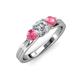 3 - Alyssa Diamond and Pink Tourmaline Three Stone Ring 