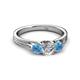 2 - Alyssa Diamond and Blue Topaz Three Stone Ring 